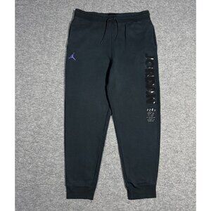 Jordan Essentials Fleece Mens Pants Black Jogger Size L